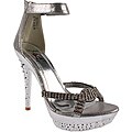 Elegant by Beston Women's Silver Rhinestone Strappy Sandals
