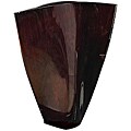Deep Brown with Copper Highlights Lacquered Wood Vase