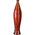 Tabasco Red with Black Highlights Lacquered Bamboo Vase