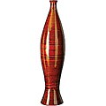 Tabasco Red with Black Highlights Lacquered Bamboo Vase