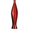 Tabasco Red with Black Highlights Lacquered Bamboo Vase