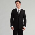 Adolfo Men's Black 3-piece Vested Suit