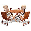 Vifah Eucalyptus Wood 5-piece Outdoor Dining Set
