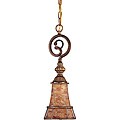 Marmount Antique Gold Art Nouveau Glass Pendant Light Fixture