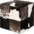 Decorative Cowprint Black Pouf