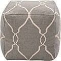 Decorative Arabesque Grey Pouf