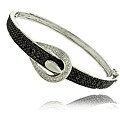 Fusion Silver Overlay 1/4ct TDW Black and White Diamond Bracelet (I-J, I2-I3)