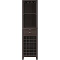 Kentucky Brown Modular Modern Wine Cabinet with Hanging Wine Glass Rack