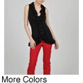 Grace Elements Women's Sleeveless Ruffle Front Top
