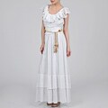 Grace Elements Women's White Cotton Scoop Neck Maxi Dress