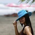 Ladies Cotton Crochet Turquoise Summer Hat (Indonesia)