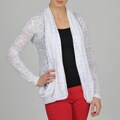Grace Elements Women's White Cotton Knit Cardigan
