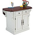 Traditions White and Cherry Kitchen Island