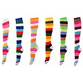 Wide Striped Colorful Knee High Socks (Pack of 6)