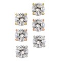 Ice Stonez Sterling Silver CZ Round Stud Earrings