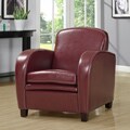 Red Faux Leather Accent Chair