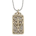 New! Vatican Silvertone Crystal Heart Tag Cross 18-inch Necklace