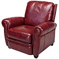 Max Burgundy Red Leather Press Back Club Chair