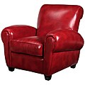 Miguel Red Leather Press Back Club Chair