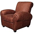 Miguel Toffe Brown Leather Press Back Club Chair
