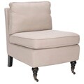 Bosio Beige Linen Armless Club Chair