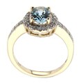 D'sire 10k Gold Aquamarine and 1/3ct TDW Diamond Ring (H-I, I1-I2)