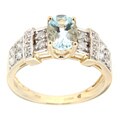 D'sire 10k Gold Aquamarine and 2/5ct TDW Diamond Ring (H-I, I1-I2)