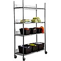 Trinity EcoStorage 4-tier NSF Wire Shelving Rack with Wheels