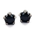 Stainless Steel Black Cubic Zirconia Eagle Claw Stud Earrings