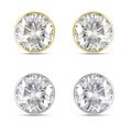 14k Gold 1/2ct TDW Bezel-set Diamond Solitaire Earrings (H-I, I1-I2)