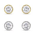 14k Gold 1/4ct TDW Bezel-set Diamond Solitaire Earrings (H-I, I1-I2)