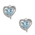 Jenne Gemstone Sterling Silver Created Blue Topaz and CZ Earrings