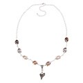 Charming Life Sterling Silver FW Pearl and Heart Charm Necklace