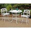 Home Styles Biscayne Cast Aluminum White Patio Bistro Set
