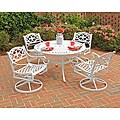Home Styles Biscayne Cast Aluminum White 48-inch Patio Dining Set