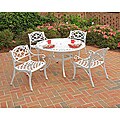 Home Styles Biscayne Cast Aluminum White 42-inch Patio Dining Set