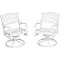 Home Styles Biscayne Cast Aluminum White Outdoor Swivel Chair