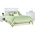 Naples Queen/Full White Headboard Night Stand and Chest Set