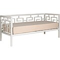 Greek Key Marshmallow White Twin Daybed and Memory Foam Mattress