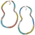 New! Jessica Simpson Antique Goldtone Colorblock 5-row Beaded Necklace