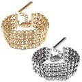 New! BCBG Silver and Goldtone Studded Accent Lobster Claw Bracelet