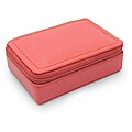 Morelle and Co. 'Vicky' Coral Leather Zippered Jewelry Case