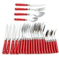 LeBrun 24-piece French Bistrot Cutelry Set (Red)