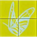 Lush Henry Road 12x12-inch 'Butterfly' 6-inch Glass Tile