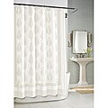 Roman White Medallion Shower Curtain