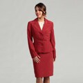 Isabella Women's Notch Collar 3-button Pleated Waist Skirt Suit