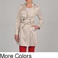 Vince Camuto Women's Double Breasted Ruffle Front Trench