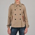 Vince Camuto Women's Double Breasted Cape Style Short Trench