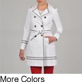 Ivanka Trump Women's Nautical Trim Detail Double Breasted Belted Trench
