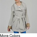 Ivanka Trump Women's Flap Collar Double Breasted Belted Trench